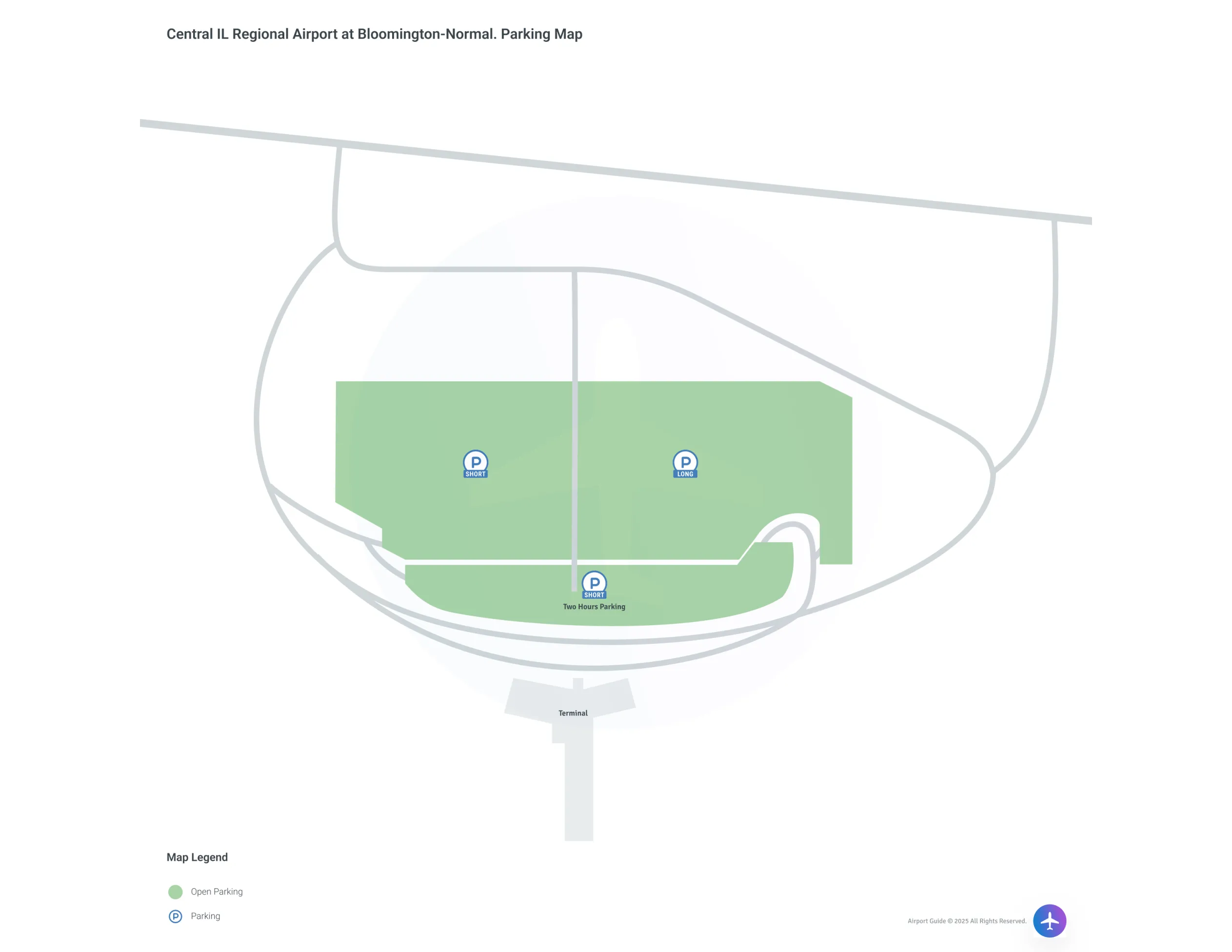 Central IL Regional Airport at Bloomington-Normal (BMI) Parking Map