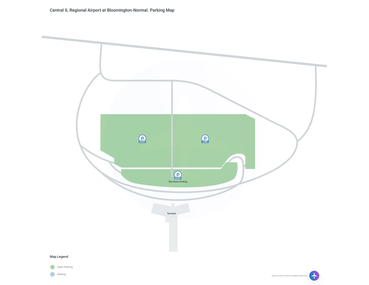 Central IL Regional Airport at Bloomington-Normal (BMI) Parking Map