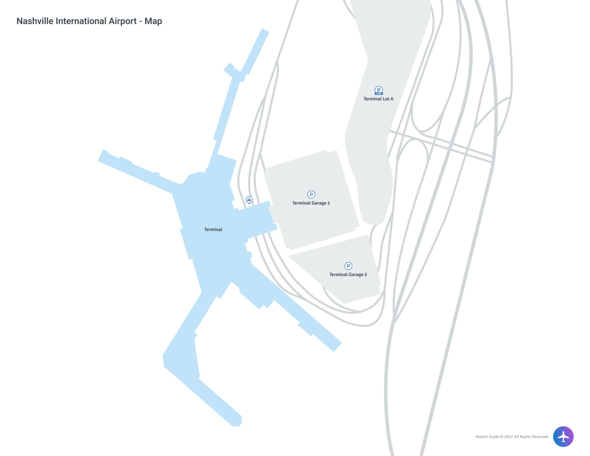 Nashville International Airport (BNA) Map