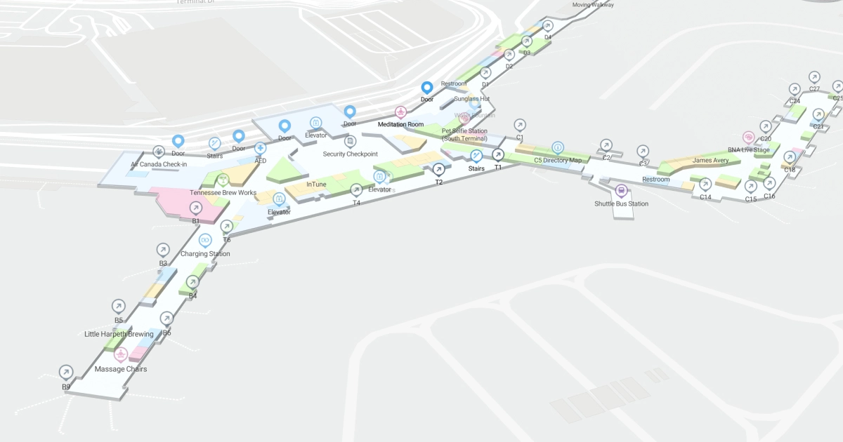 Nashville International Airport Terminal Interactive Map