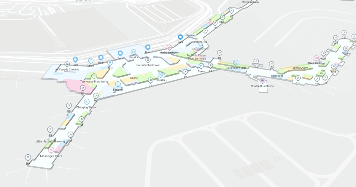 Nashville International Airport Terminal Map