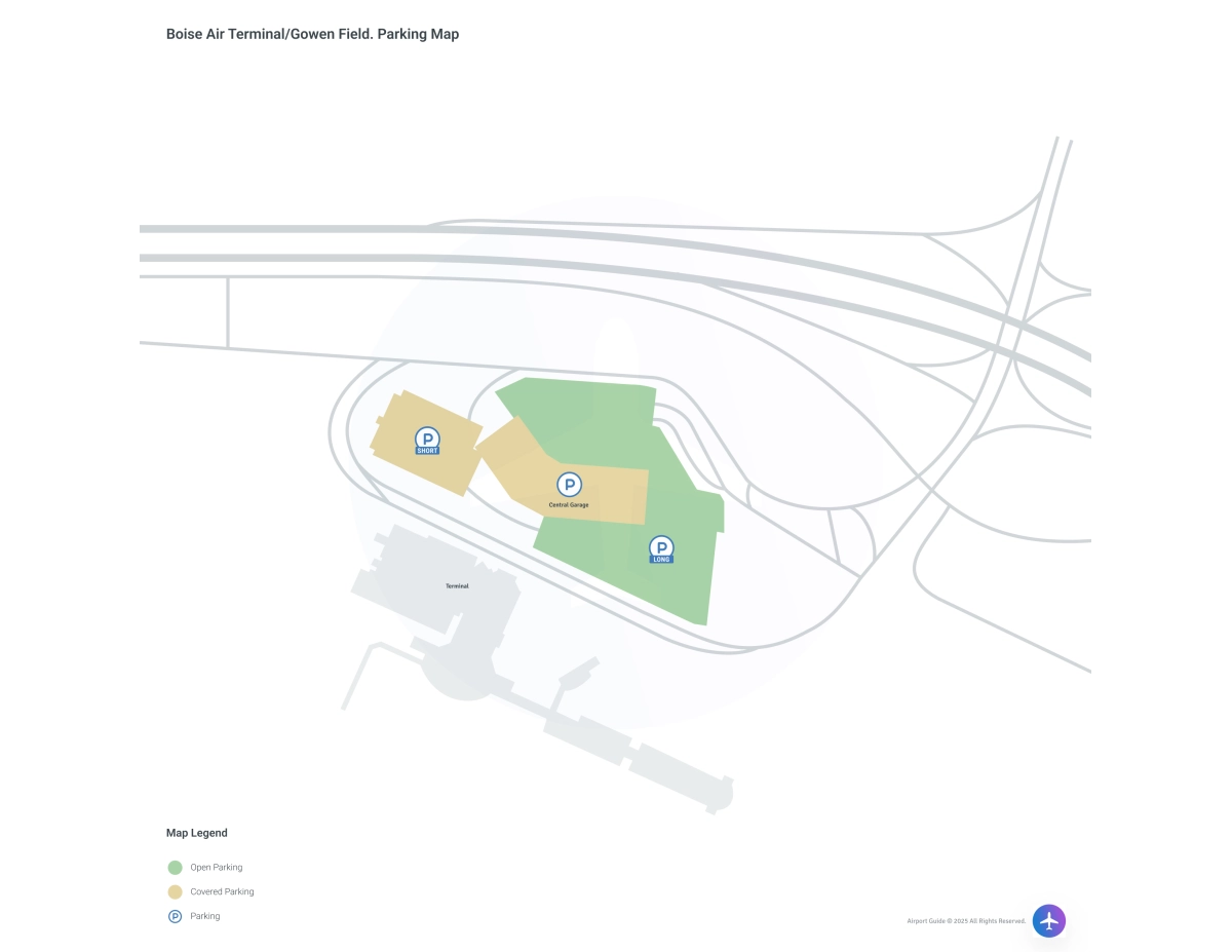 Boise Air Terminal-Gowen Field (BOI) Parking Map