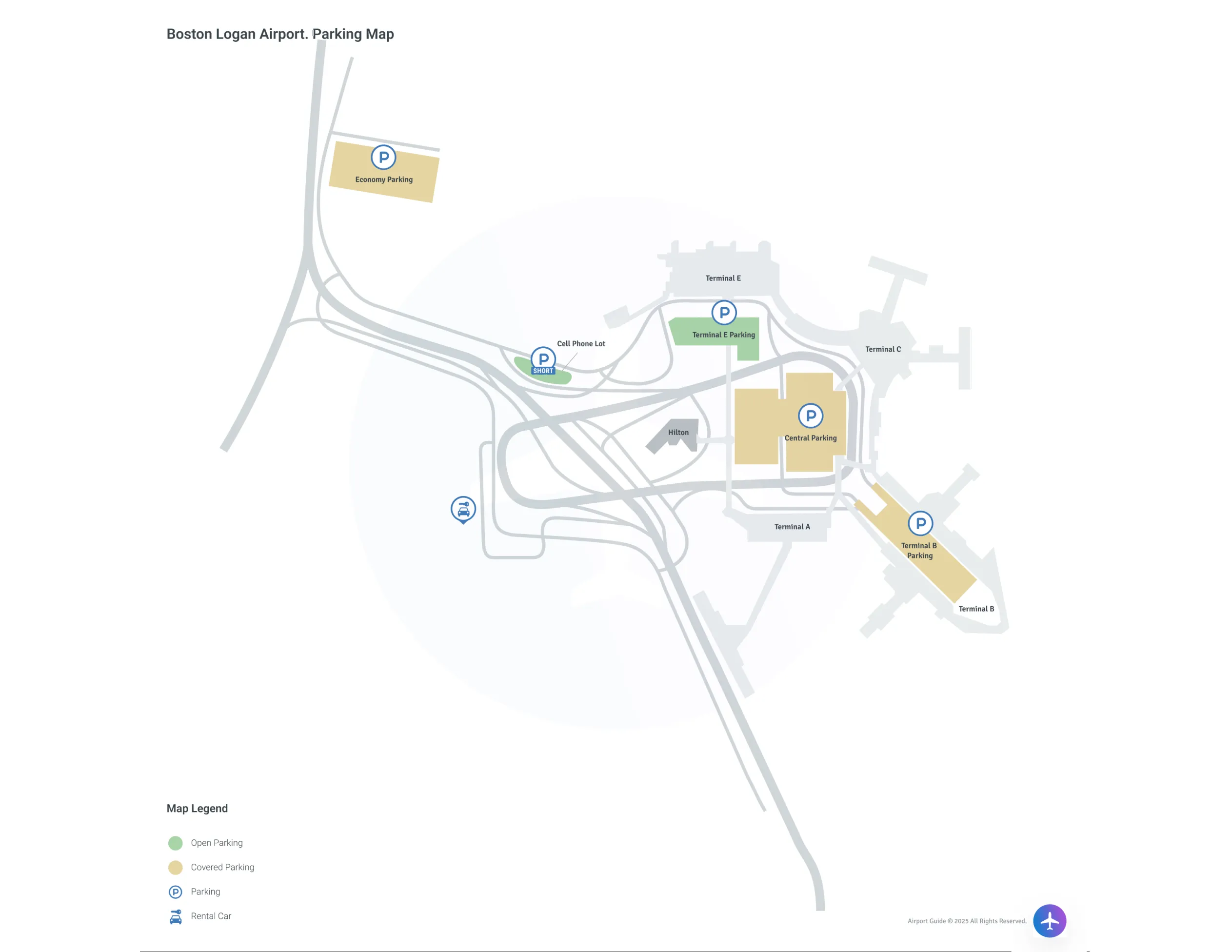 General Edward Lawrence Logan International Airport (BOS) Parking Map