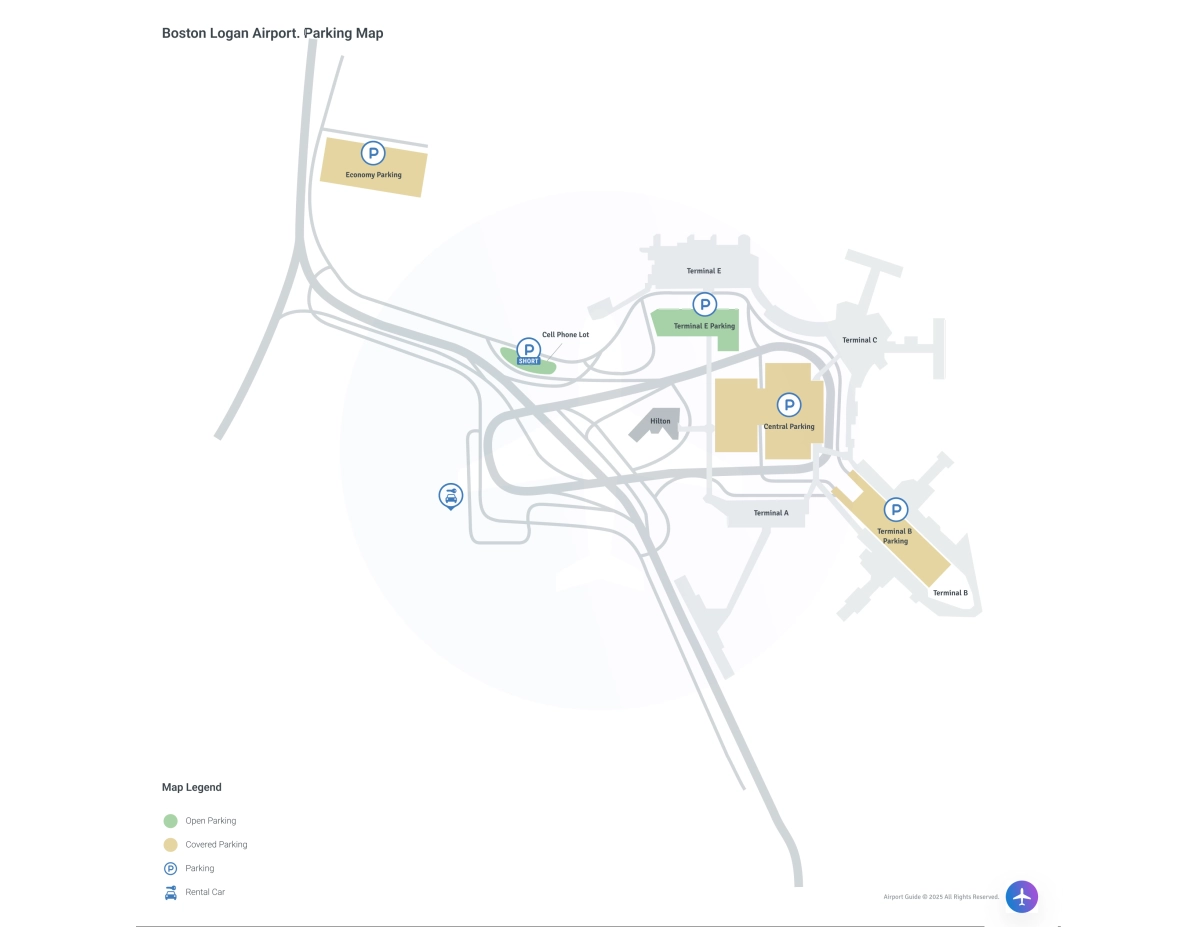 General Edward Lawrence Logan International Airport (BOS) Parking Map