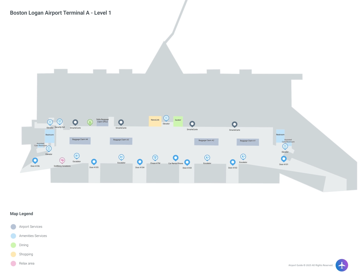 BOS Terminal A / Level 1 Map