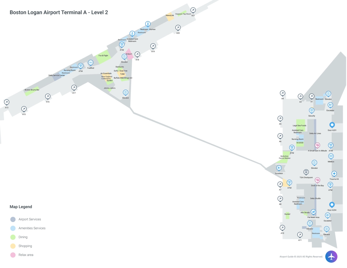 BOS Terminal A / Level 2 Map
