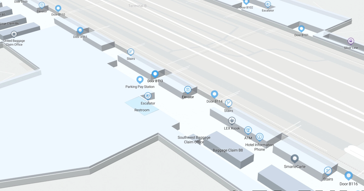 General Edward Lawrence Logan International Airport Terminal B Map