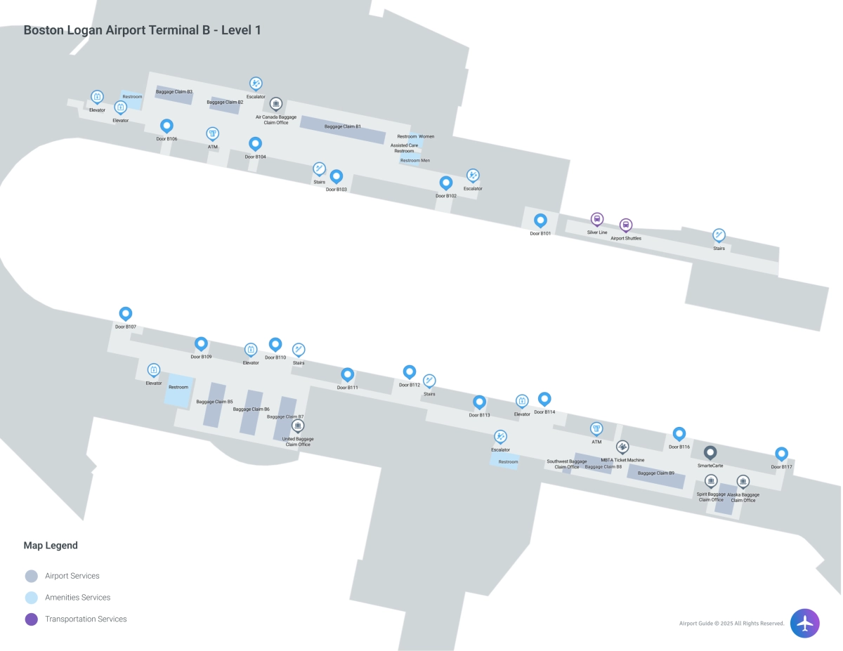 BOS Terminal B / Level 1 Map