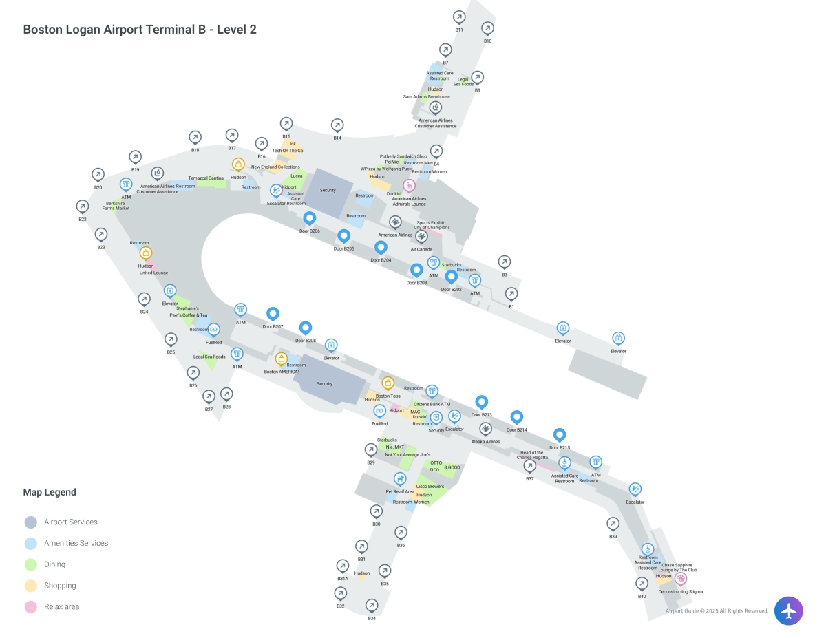BOS Terminal B / Level 2 Map