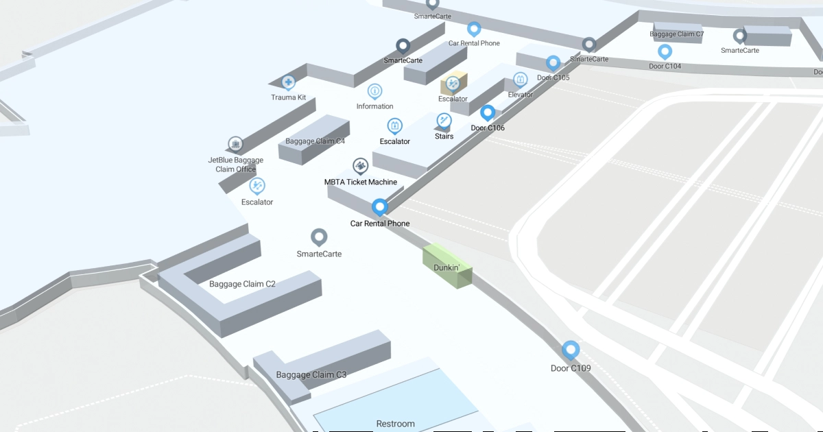 General Edward Lawrence Logan International Airport Terminal C Map