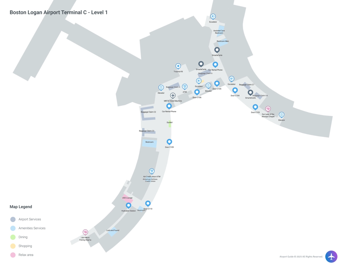 BOS Terminal C / Level 1 Map