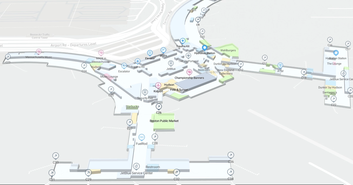 General Edward Lawrence Logan International Airport Terminal C Map