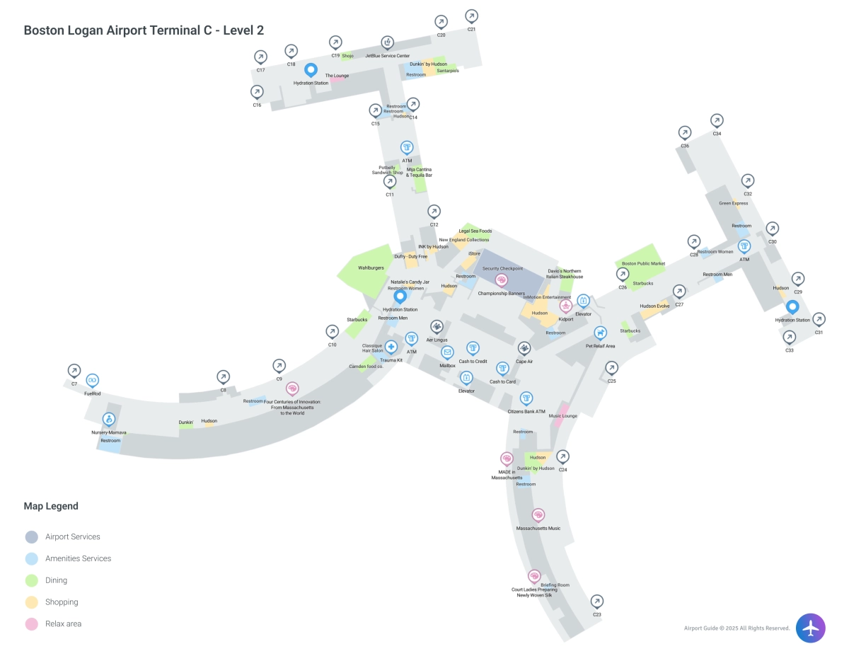 BOS Terminal C / Level 2 Map