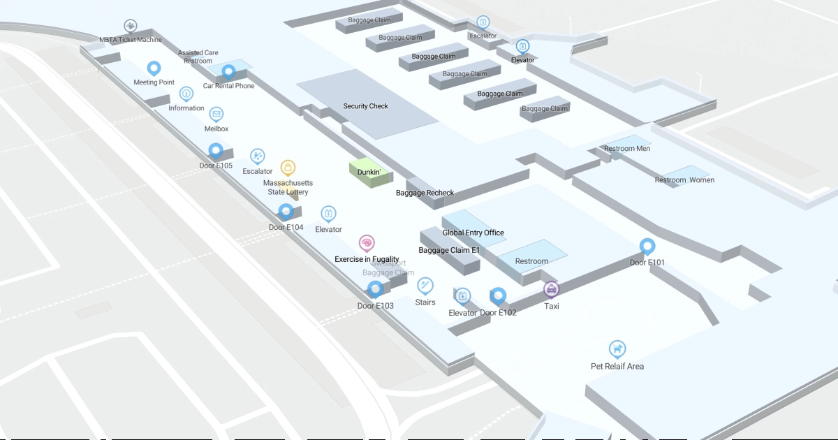 General Edward Lawrence Logan International Airport Terminal E Map