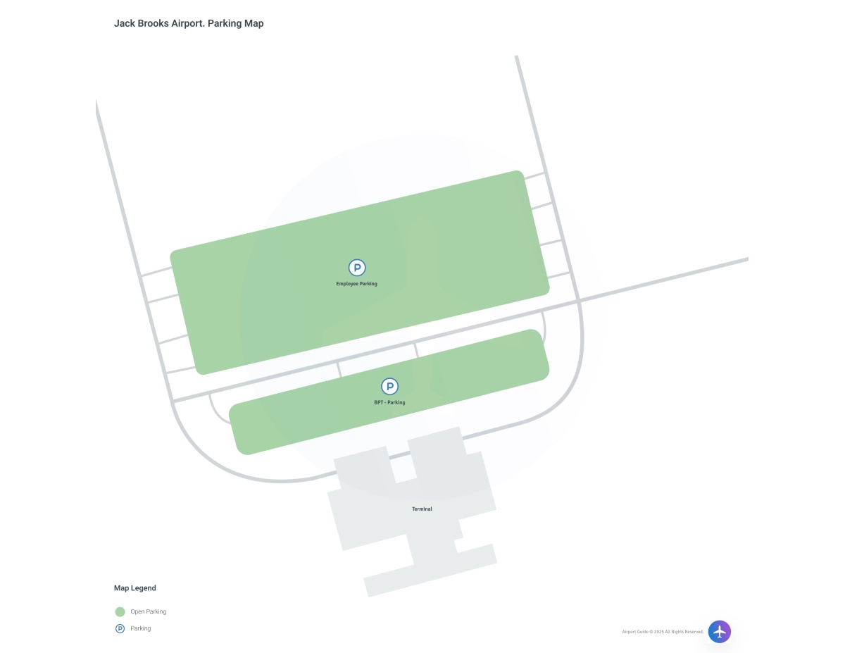 Jack Brooks Regional Airport (BPT) Parking Map