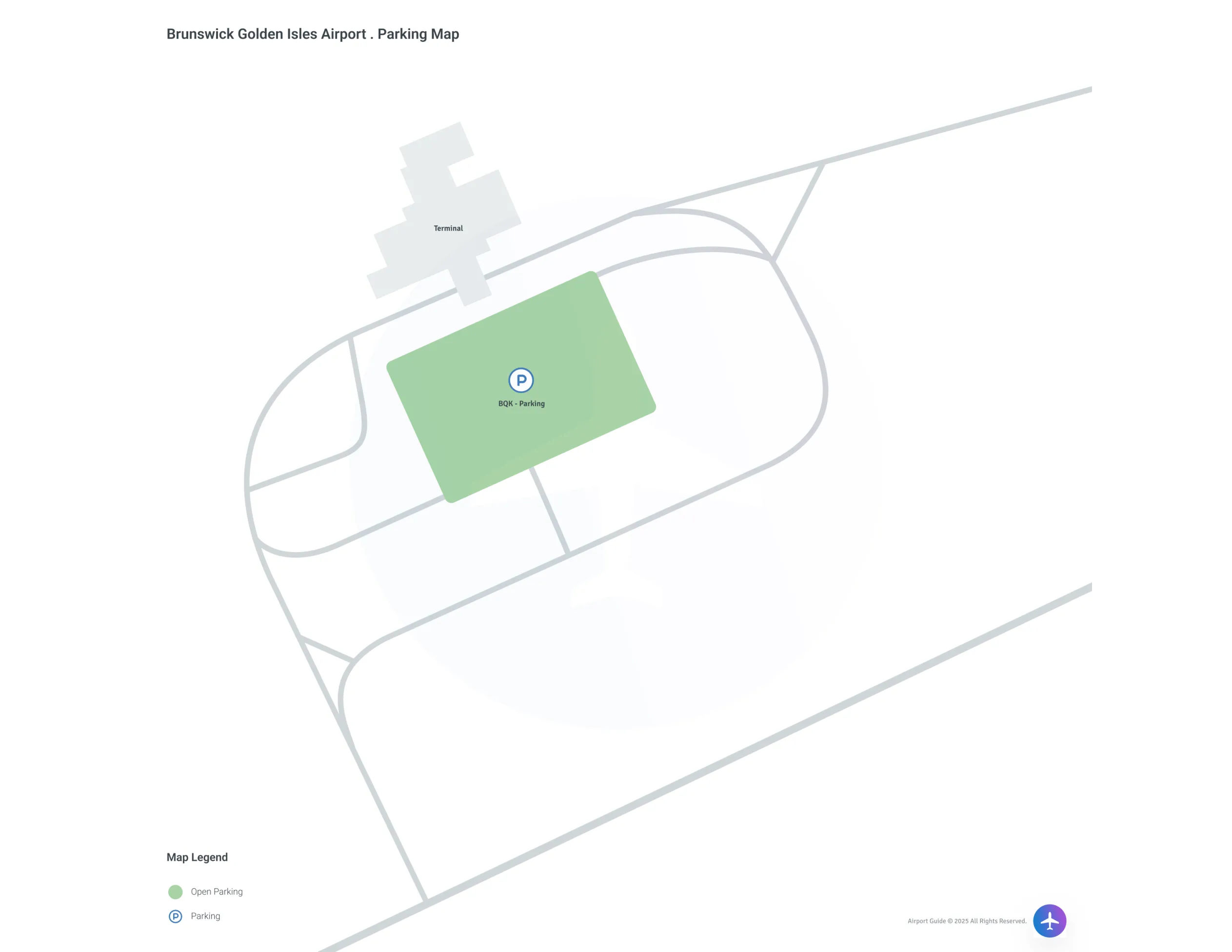 Brunswick Golden Isles Airport (BQK) Parking Map