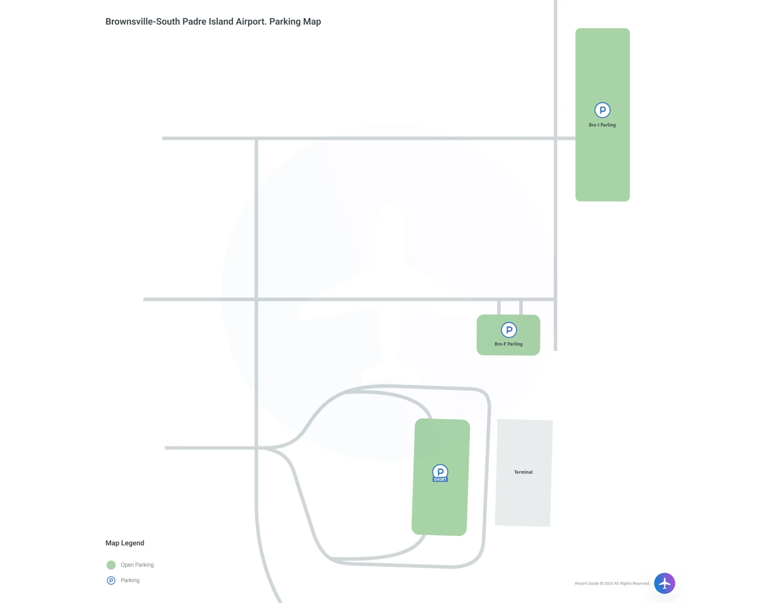 Brownsville/South Padre Island International Airport (BRO) Parking Map