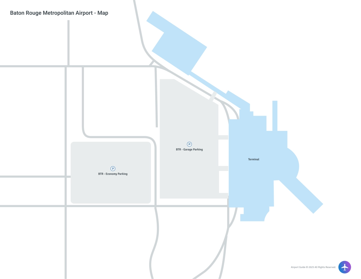 Baton Rouge Metropolitan Airport-Ryan Field (BTR) Map