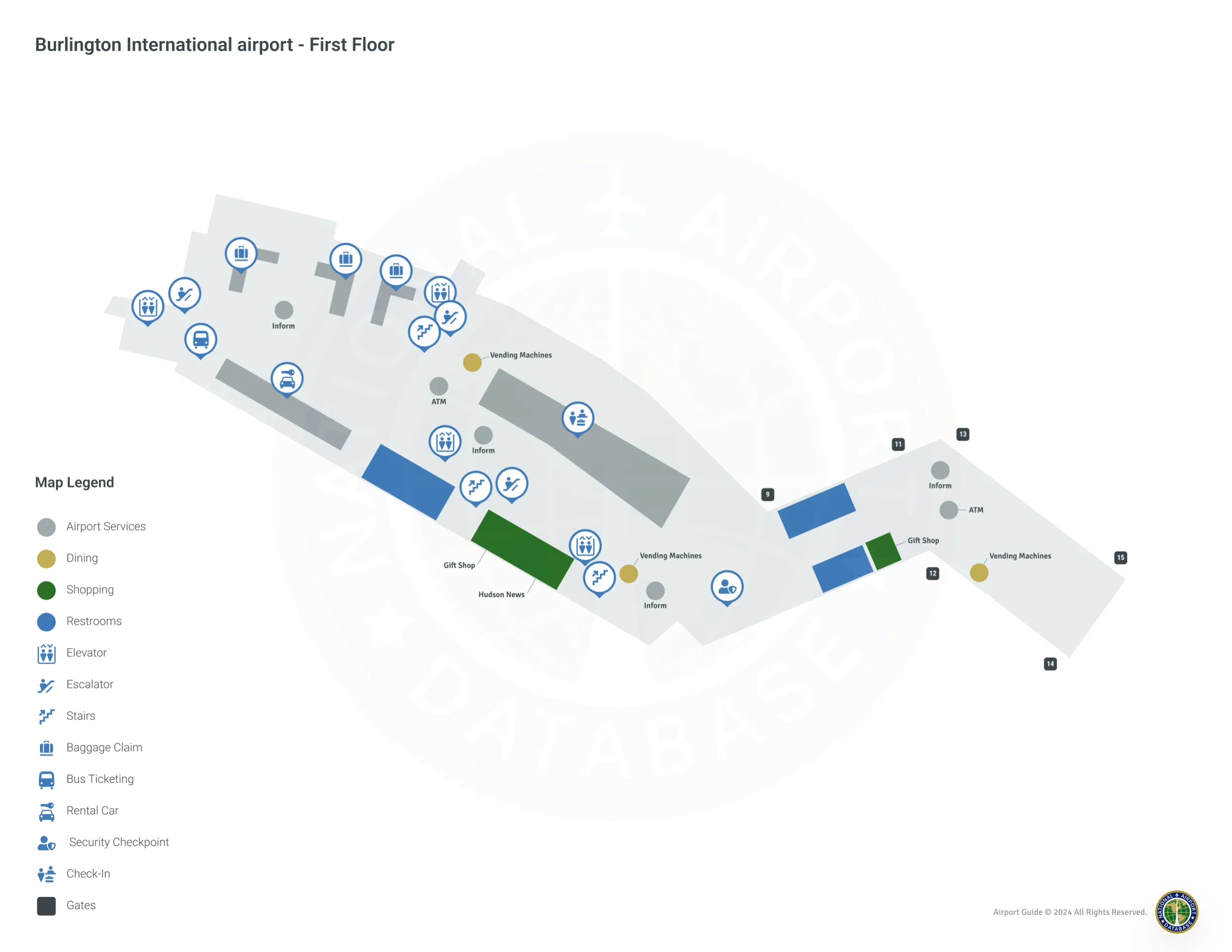 BTV Terminal Level 1 map
