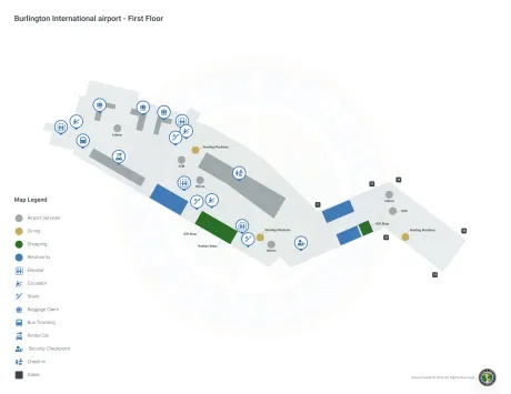 BTV Airport Terminal Map