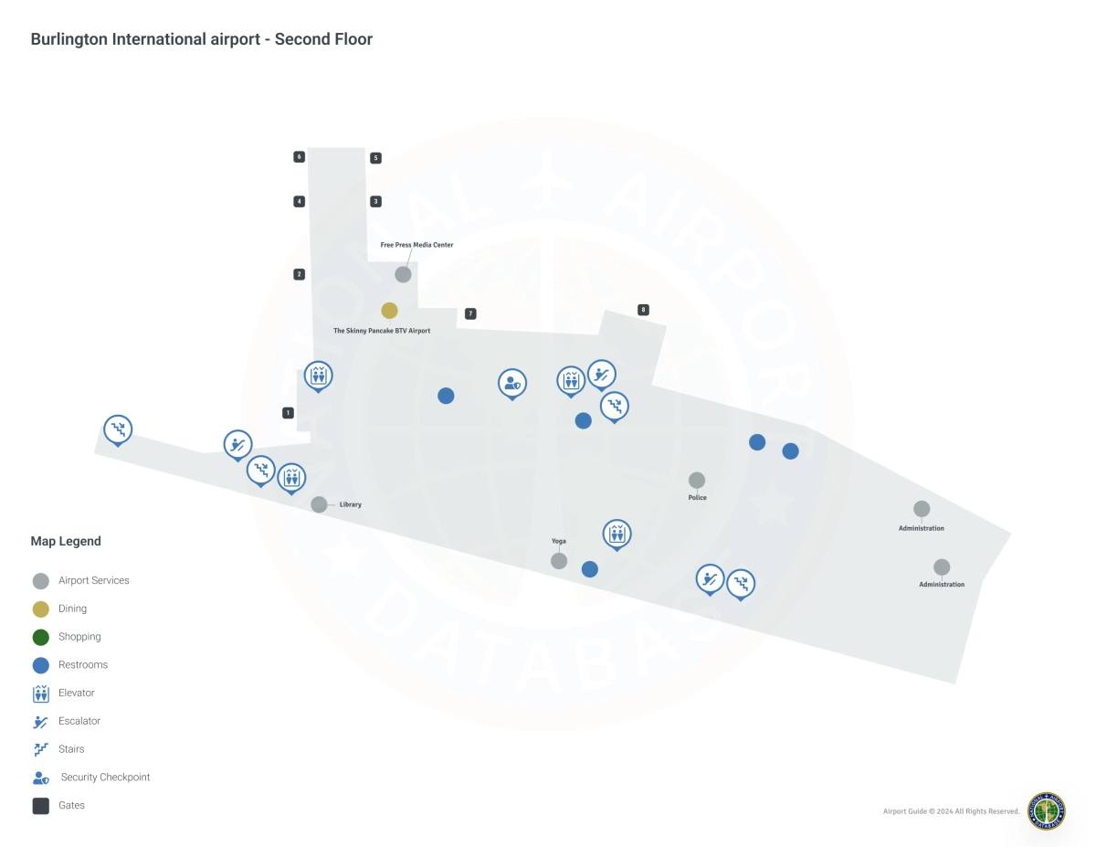 BTV Terminal / Level 2 Map