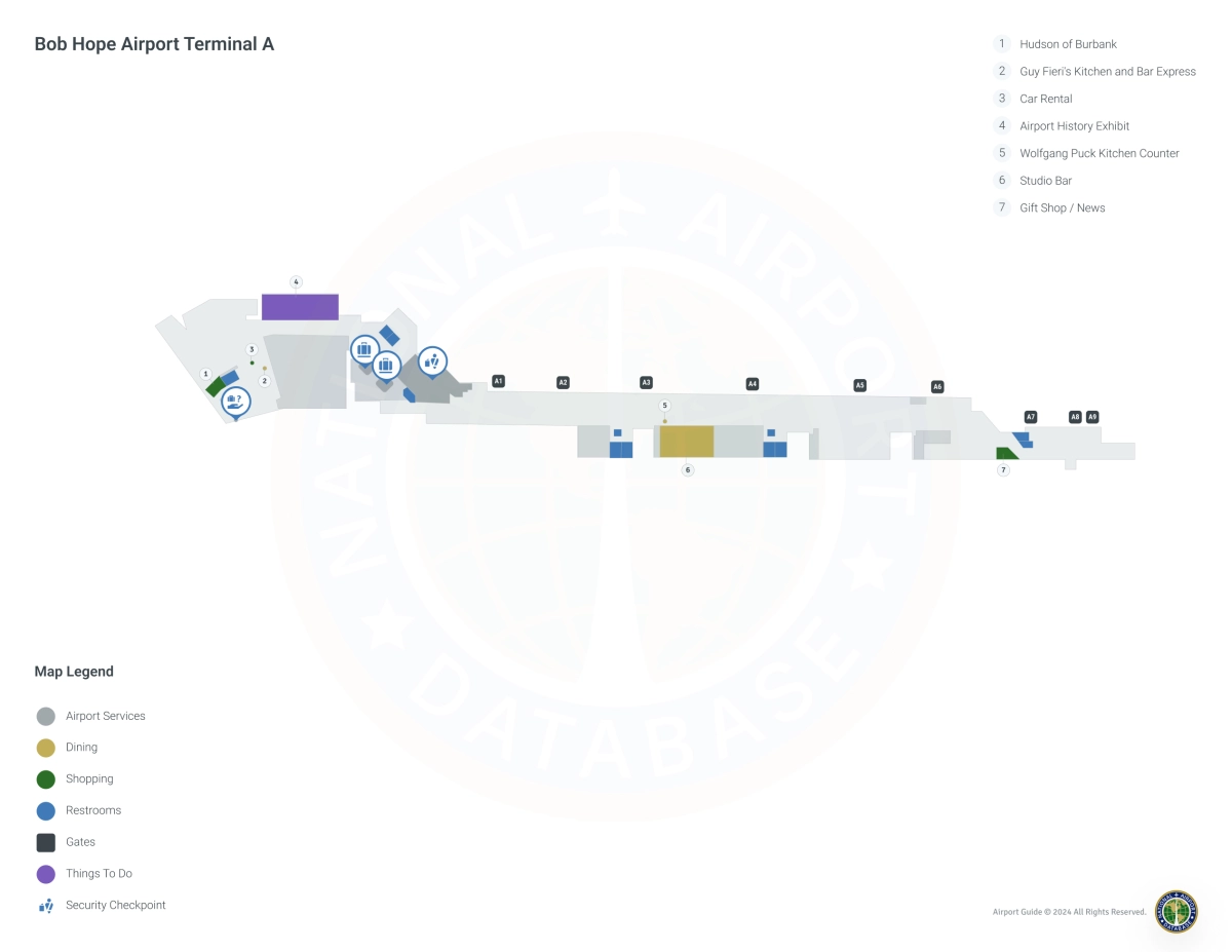 BUR Terminal A Level 1 map