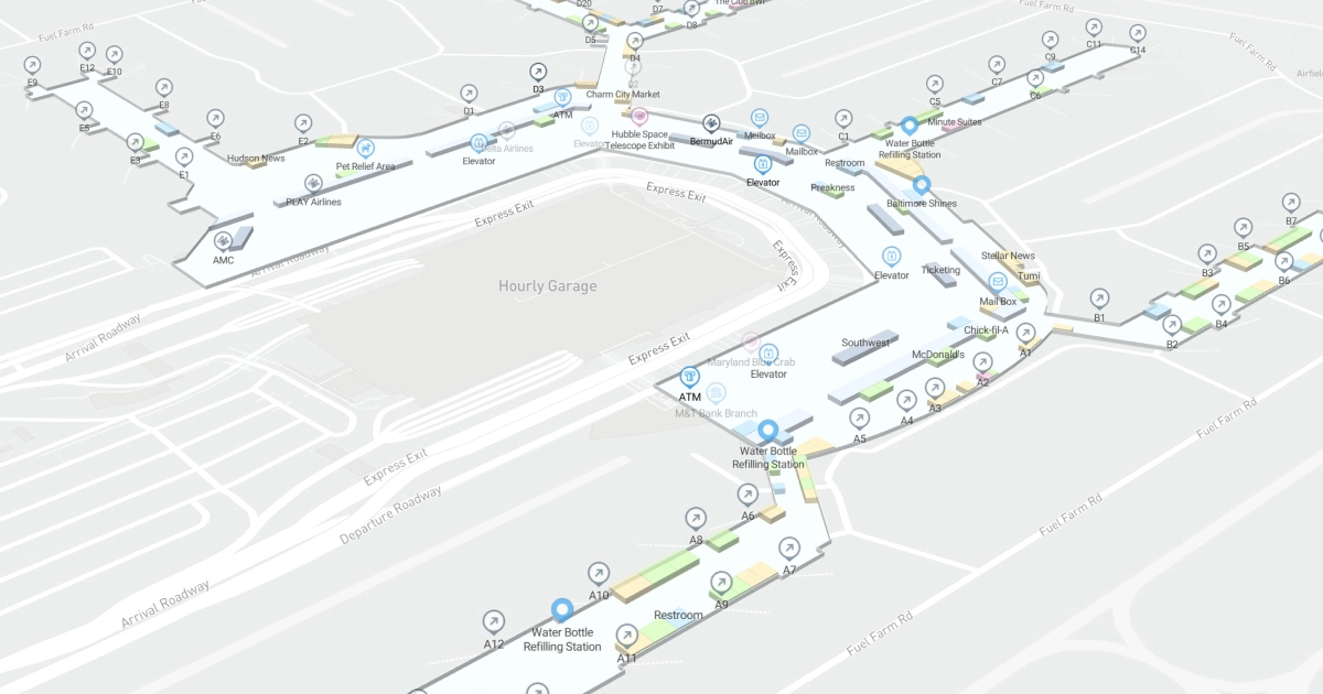 BWI Terminal Level 2 Interactive map