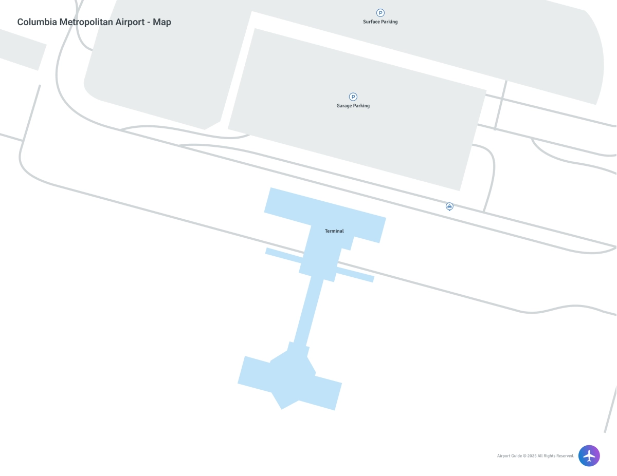 Columbia Metropolitan Airport (CAE) Map
