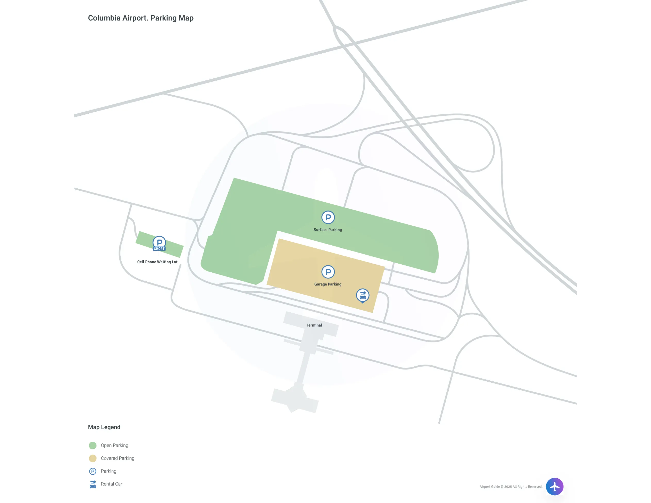 Columbia Metropolitan Airport (CAE) Parking Map