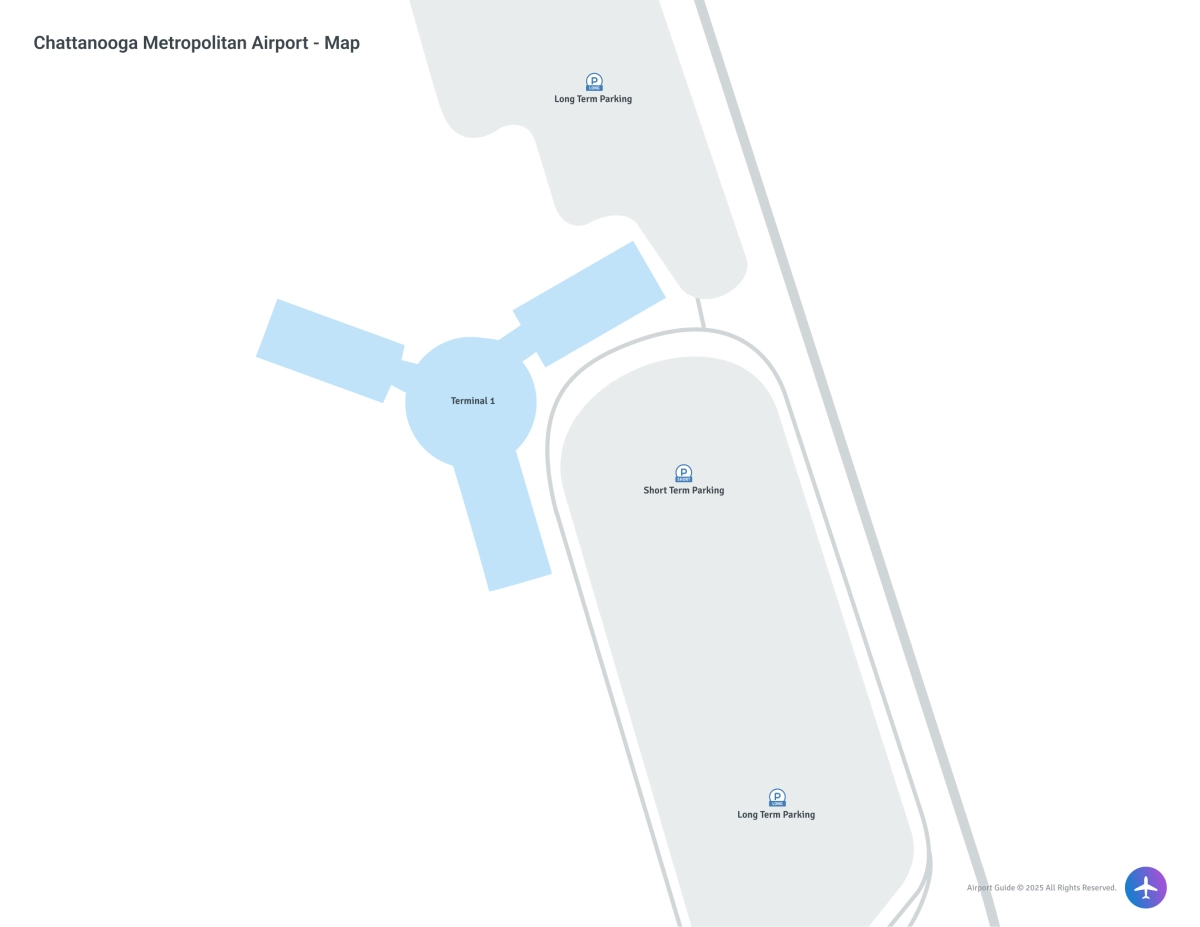Chattanooga Metropolitan Airport-Lovell Field (CHA) Map