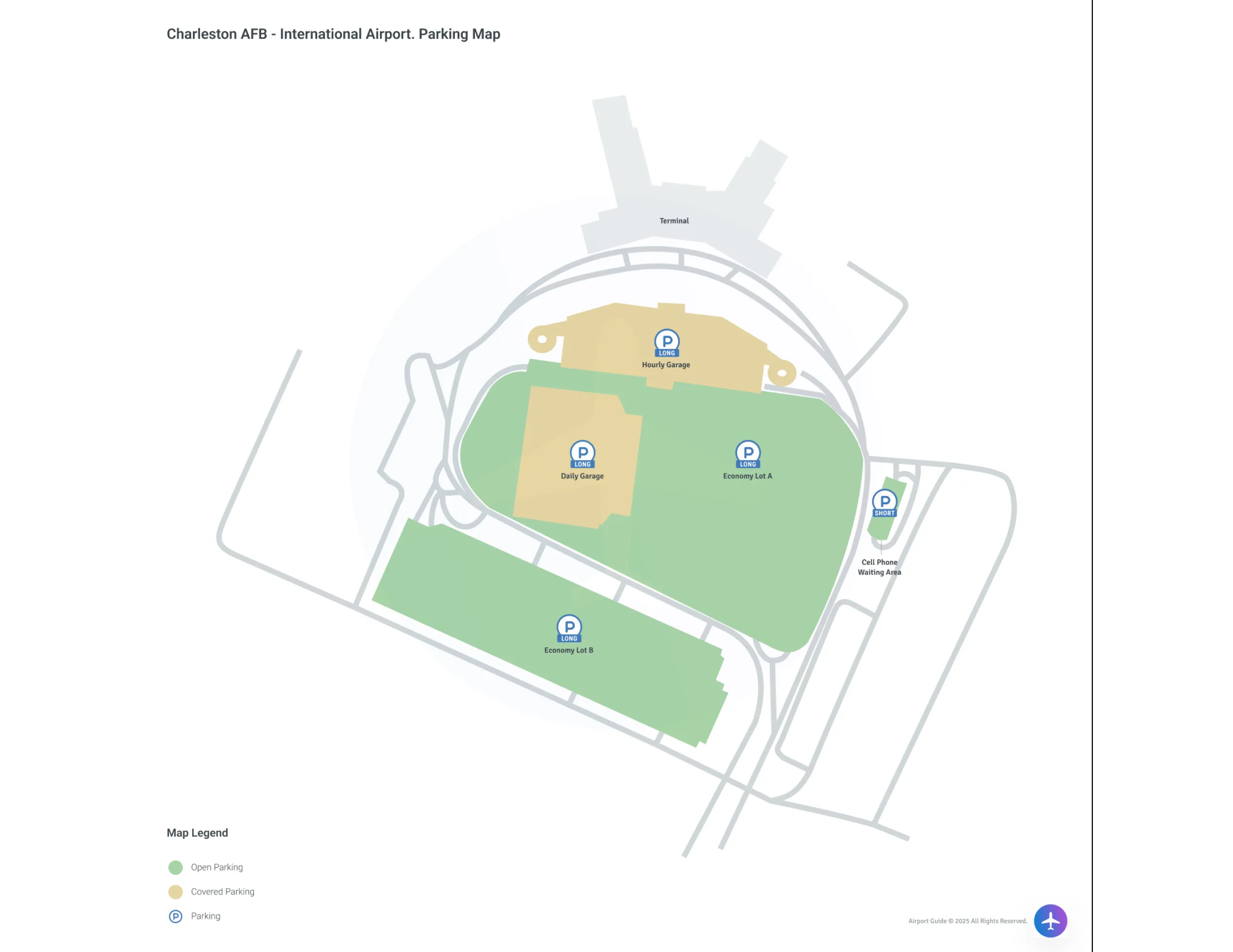Charleston International Airport (CHS) Parking Map