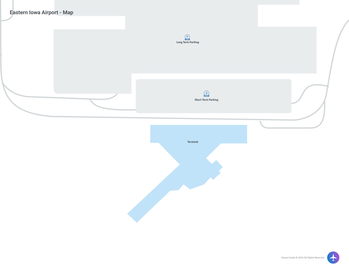 The Eastern Iowa Airport (CID) Map
