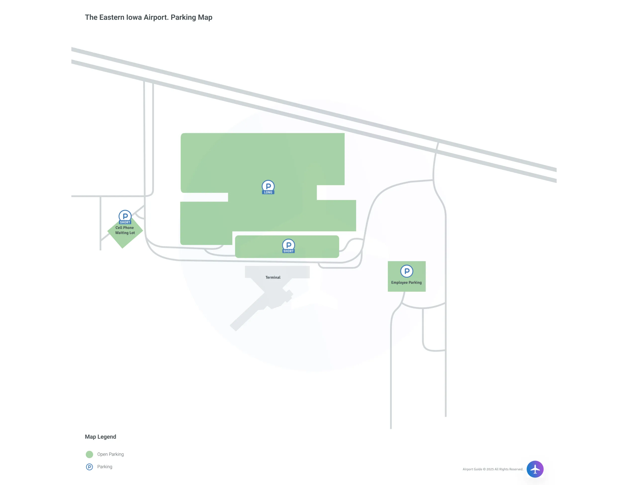 The Eastern Iowa Airport (CID) Parking Map