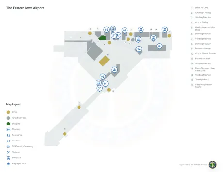 CID Airport Terminal Map