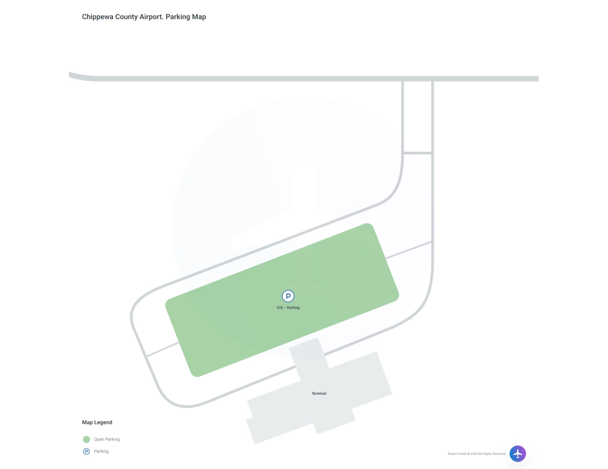 Chippewa County International Airport (CIU) Parking Map