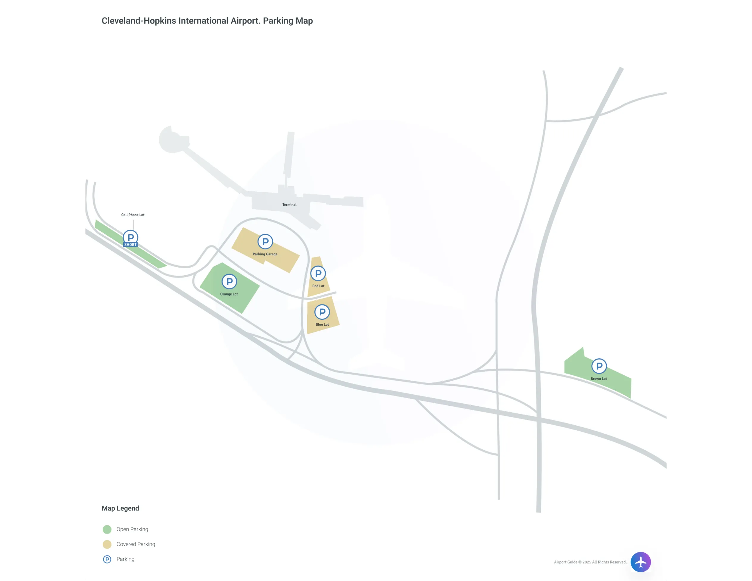 Cleveland Hopkins International Airport (CLE) Parking Map