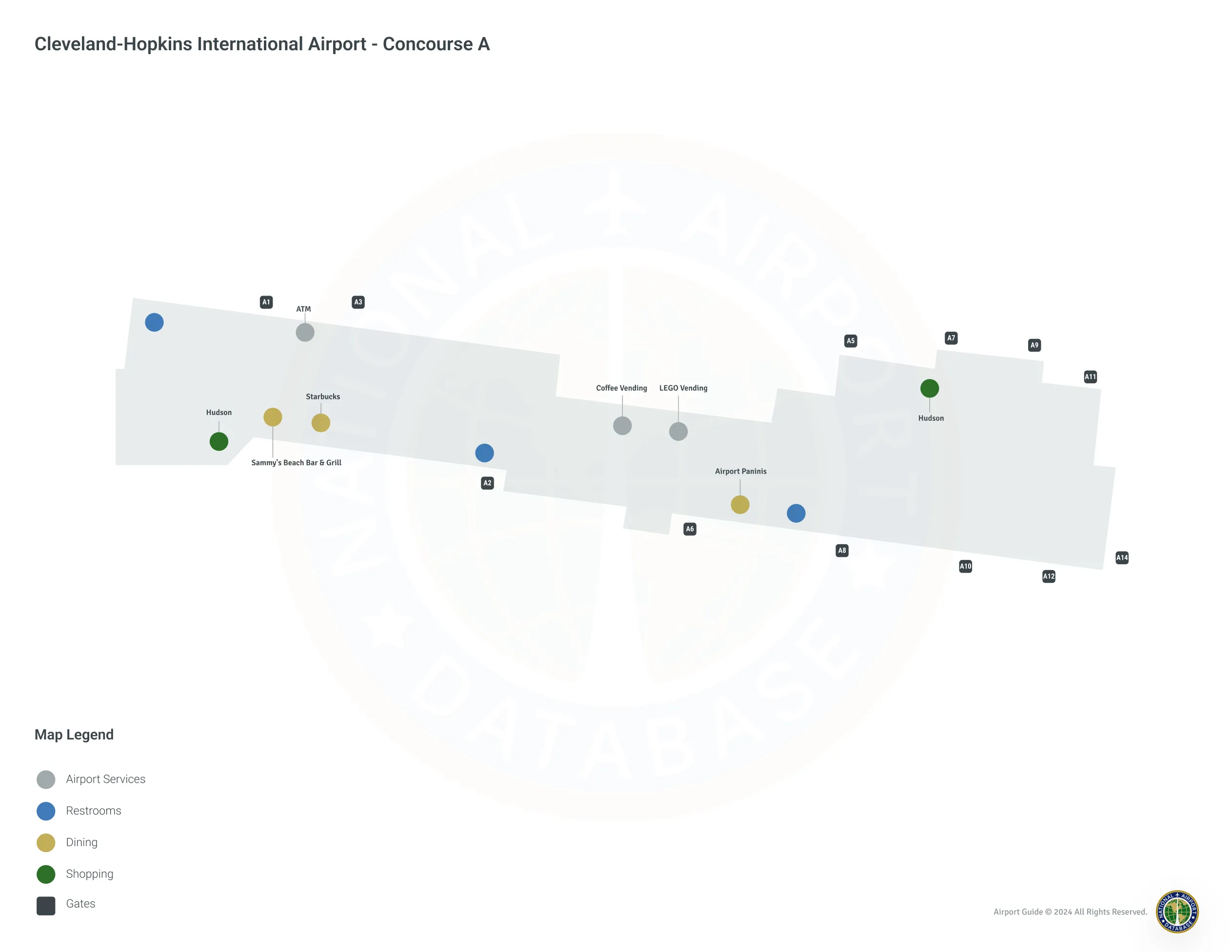 CLE Concourse A Level 1 map