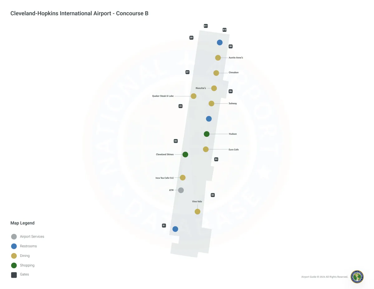 CLE Concourse B / Level 1 Map