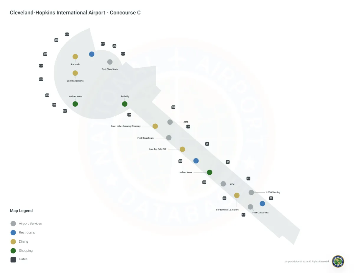 CLE Concourse C / Level 1 Map