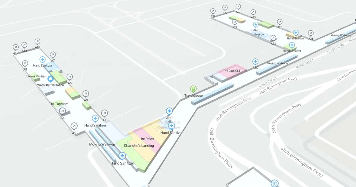 Charlotte Douglas International Airport Concourse A Interactive Map