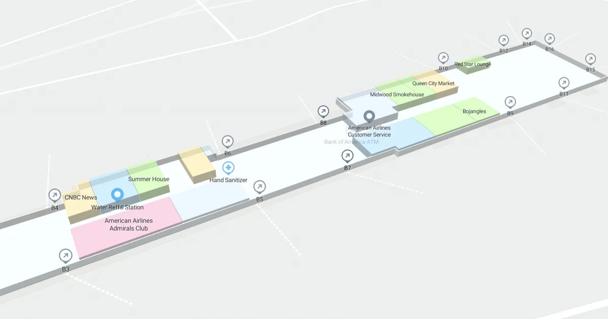 Charlotte Douglas International Airport Concourse B Interactive Map