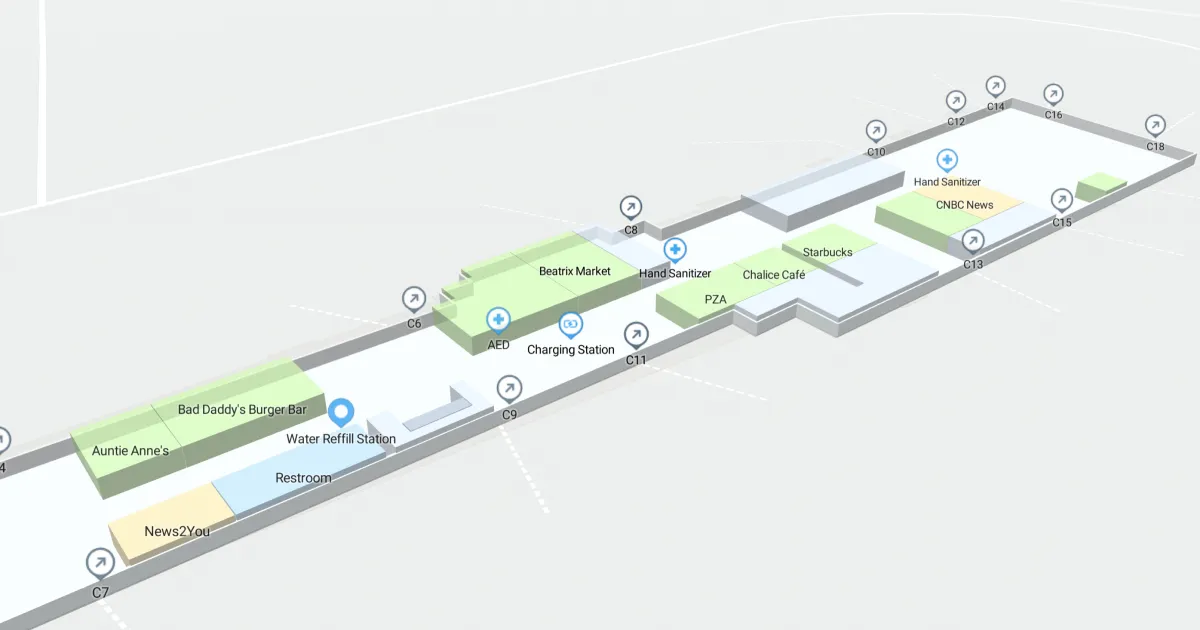 Charlotte Douglas International Airport Concourse C Interactive Map