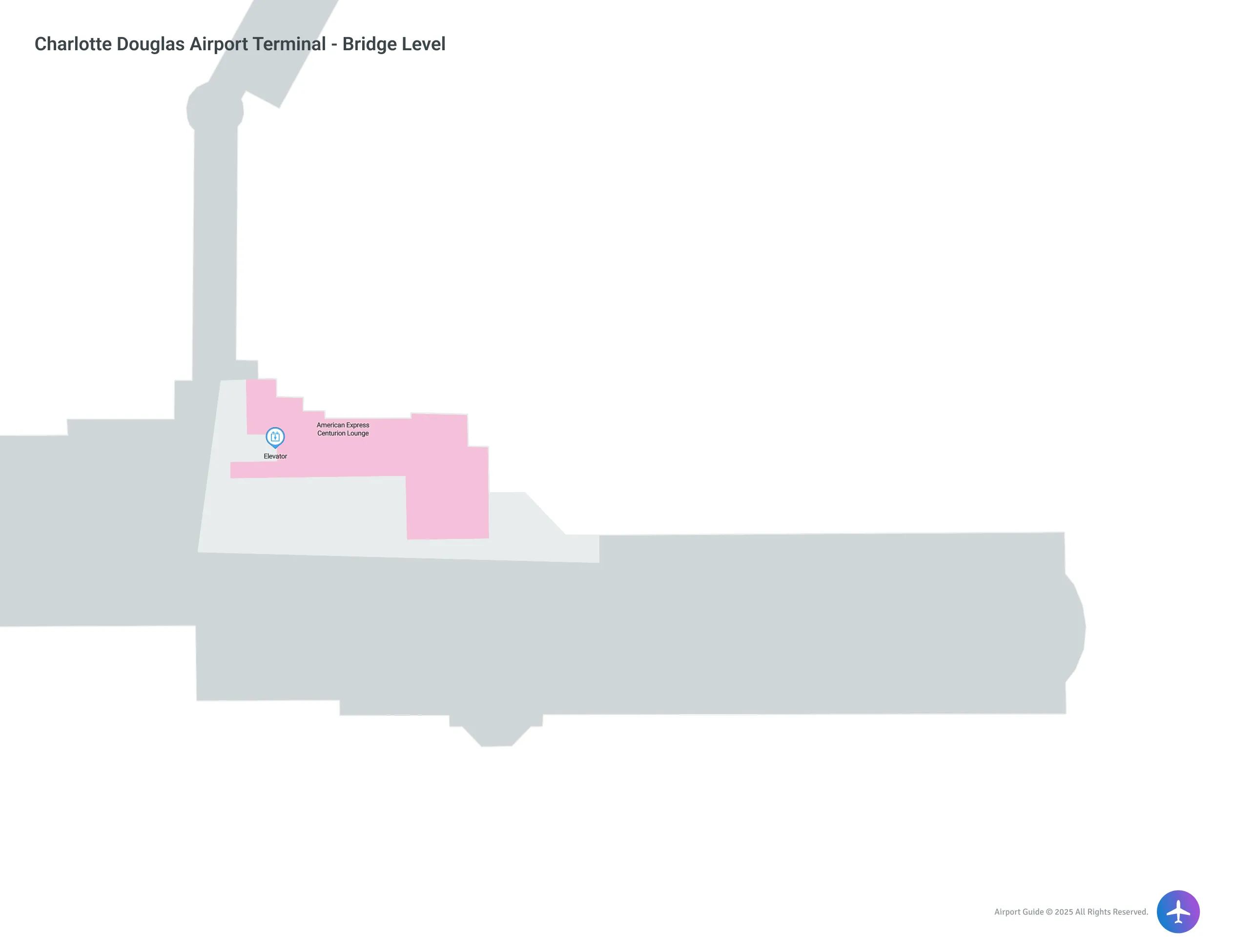 CLT Concourse D Bridge Level map