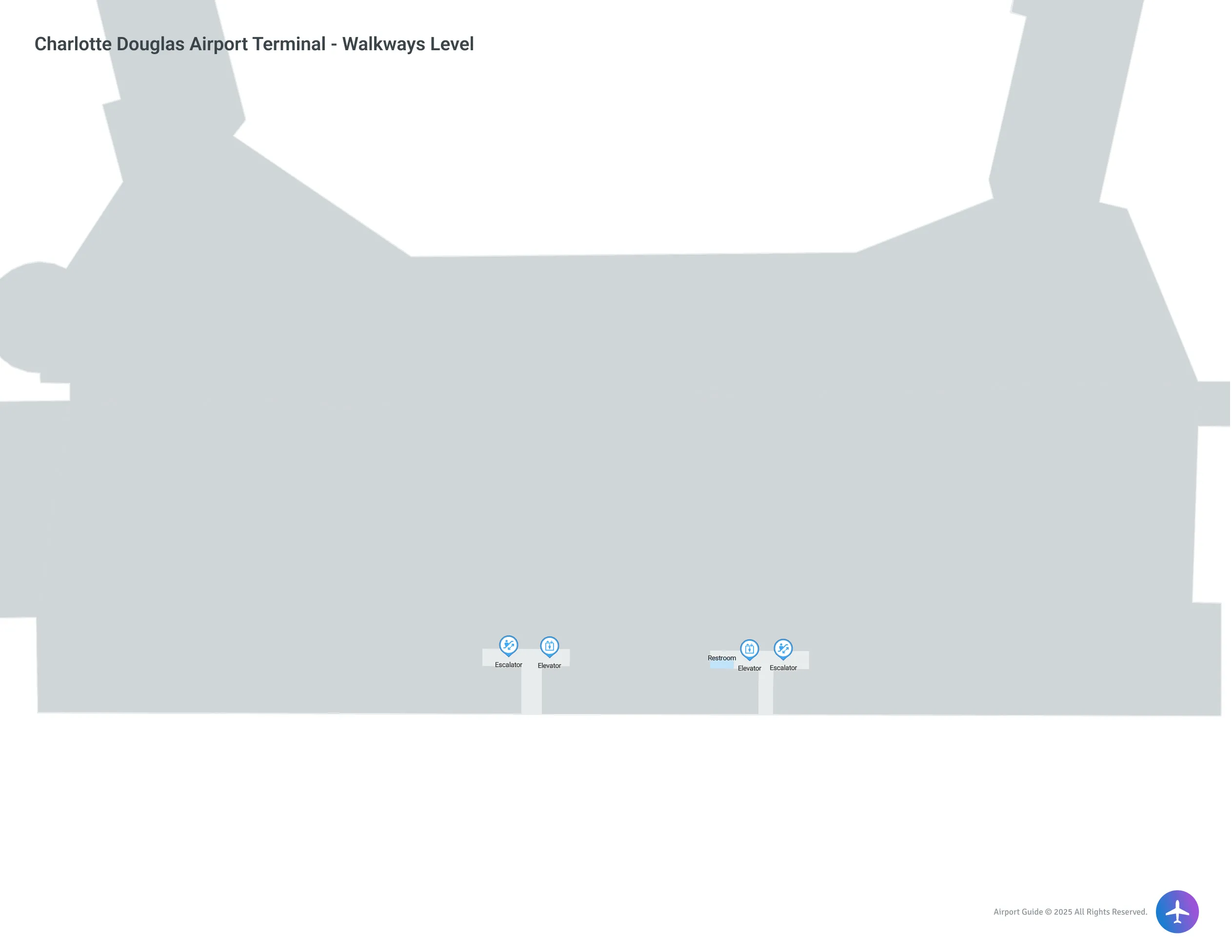 CLT Terminal Walkways Level map