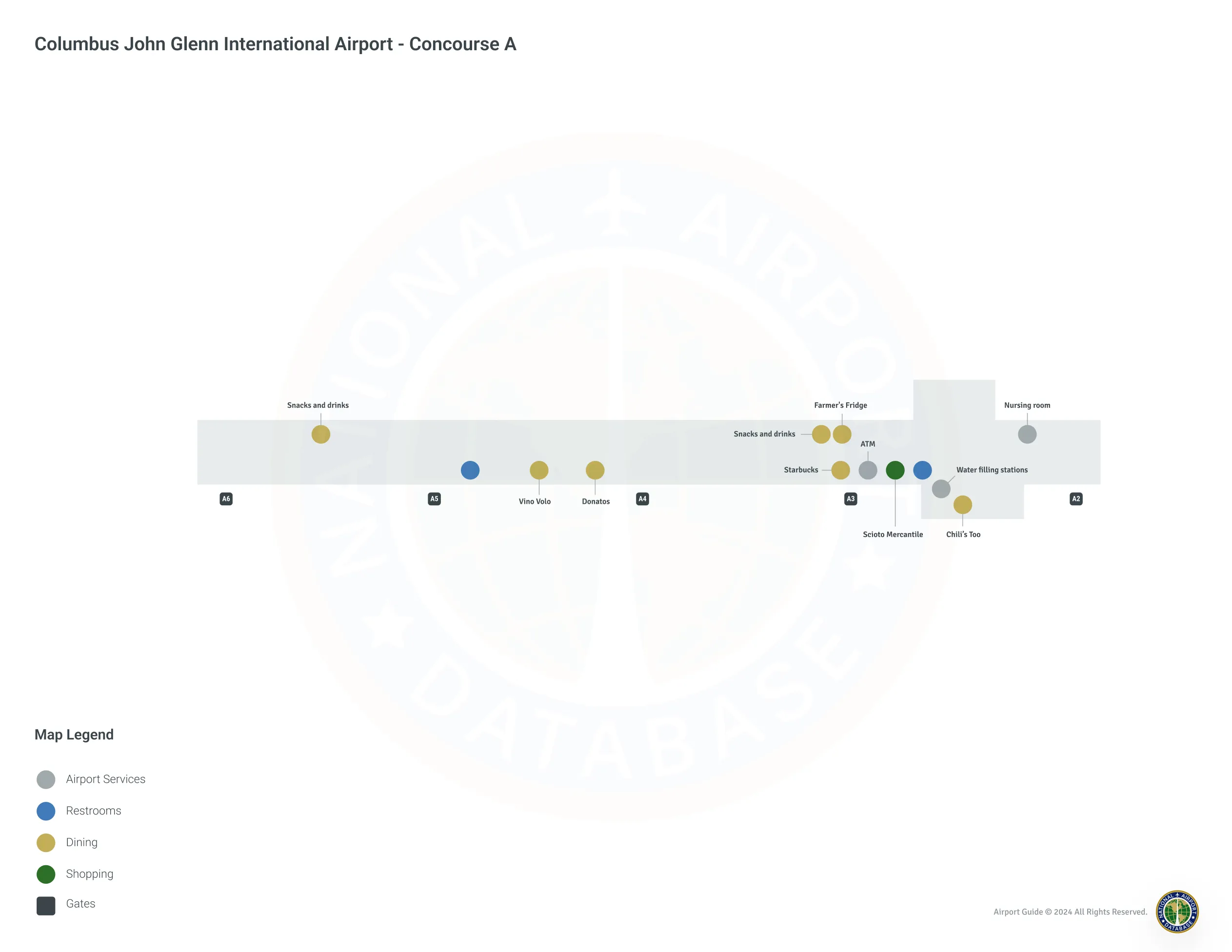 CMH Concourse A Level 1 map