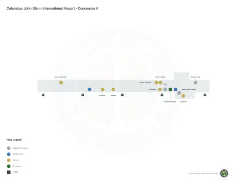 CMH Airport Concourse A Map