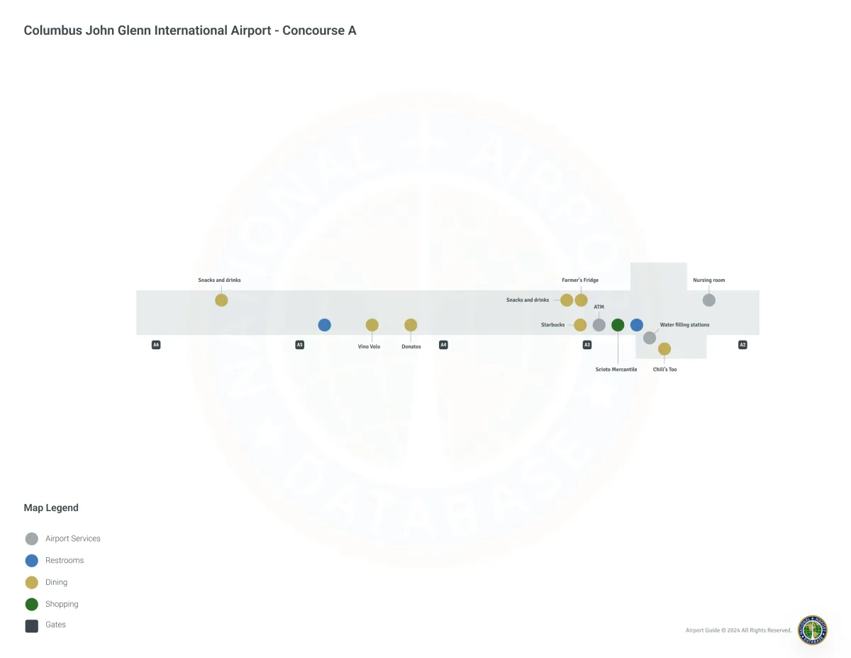 CMH Concourse A / Level 1 Map