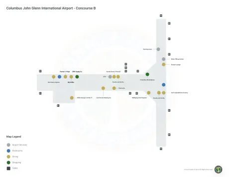 CMH Airport Concourse B Map