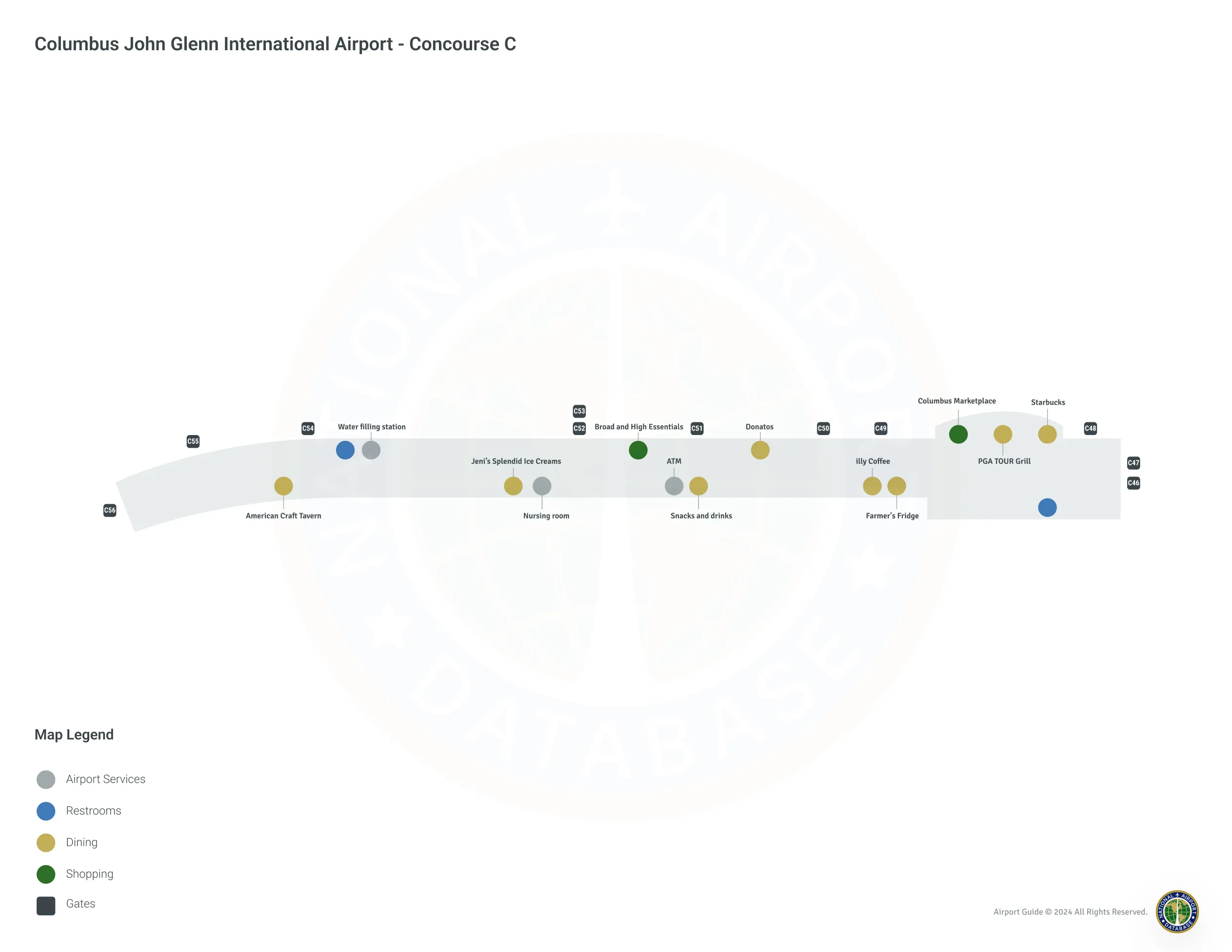 CMH Concourse C / Level 1 Map