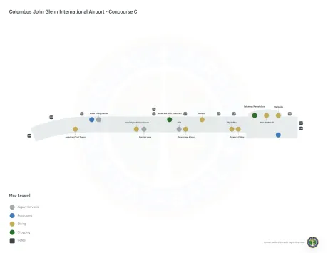 CMH Airport Concourse C Map